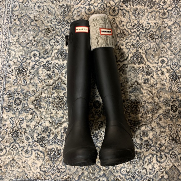 BRAND NEW HUNTER ORIGINAL TALL RAIN BOOTS WITH SOCK COVER - Picture 4 of 9